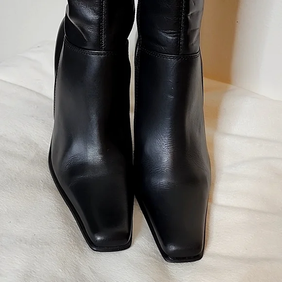 Vintage Steve Madden Josie Leather Boots Y2K 90S Ankle Booties Black Heeled RARE - Picture 13 of 15